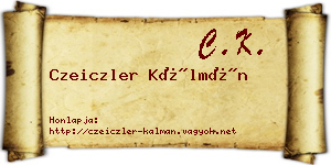 Czeiczler Kálmán névjegykártya